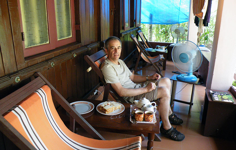 The verandah in front of the guest rooms